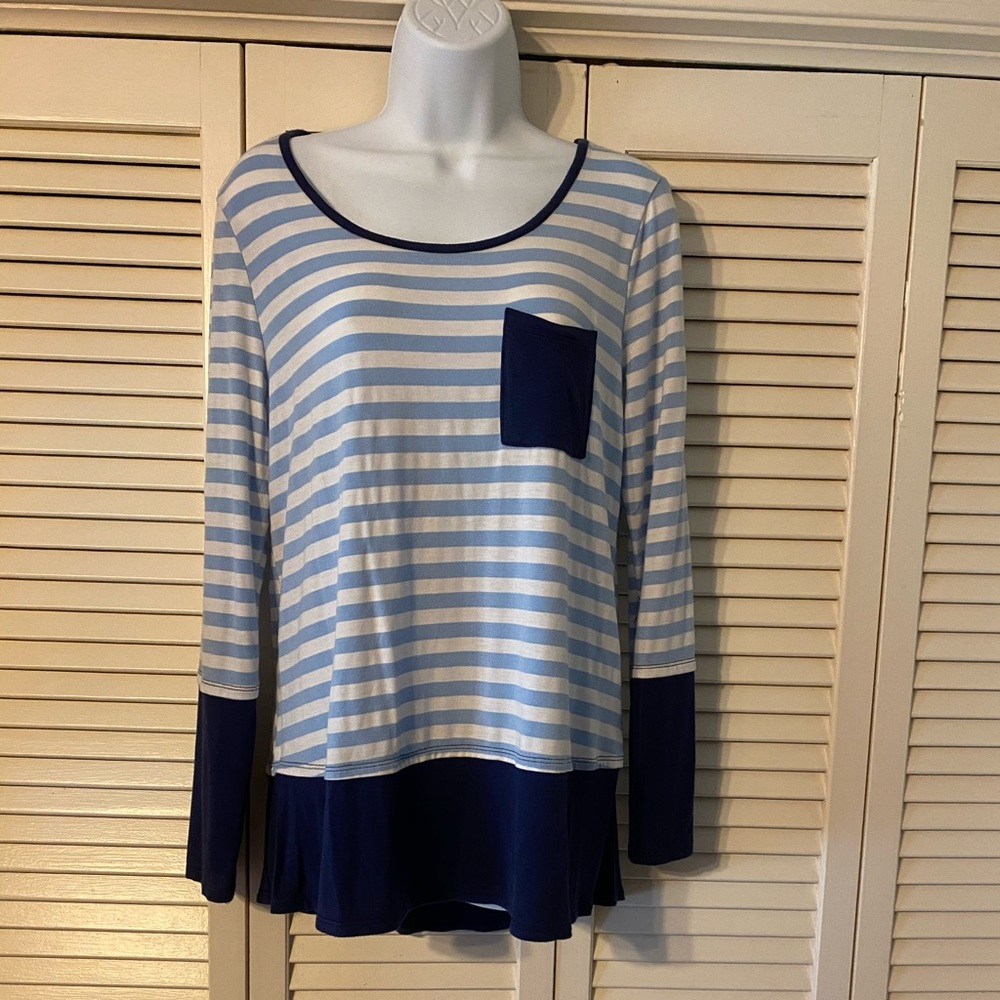 Blue and White Stripes—spring to summer top.